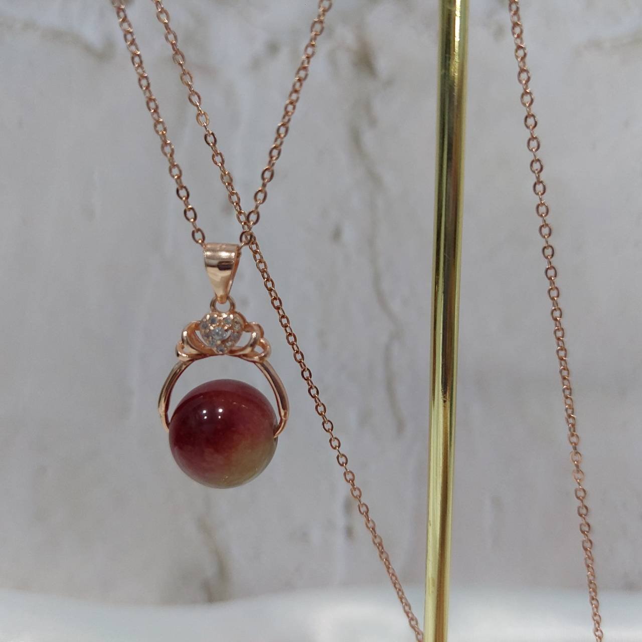 天然西瓜玉髓項鍊