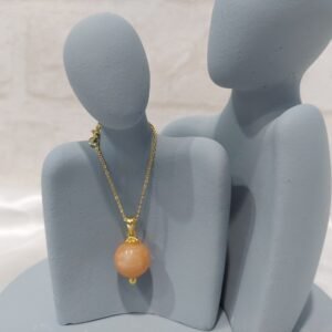 天然橘東菱玉項鍊