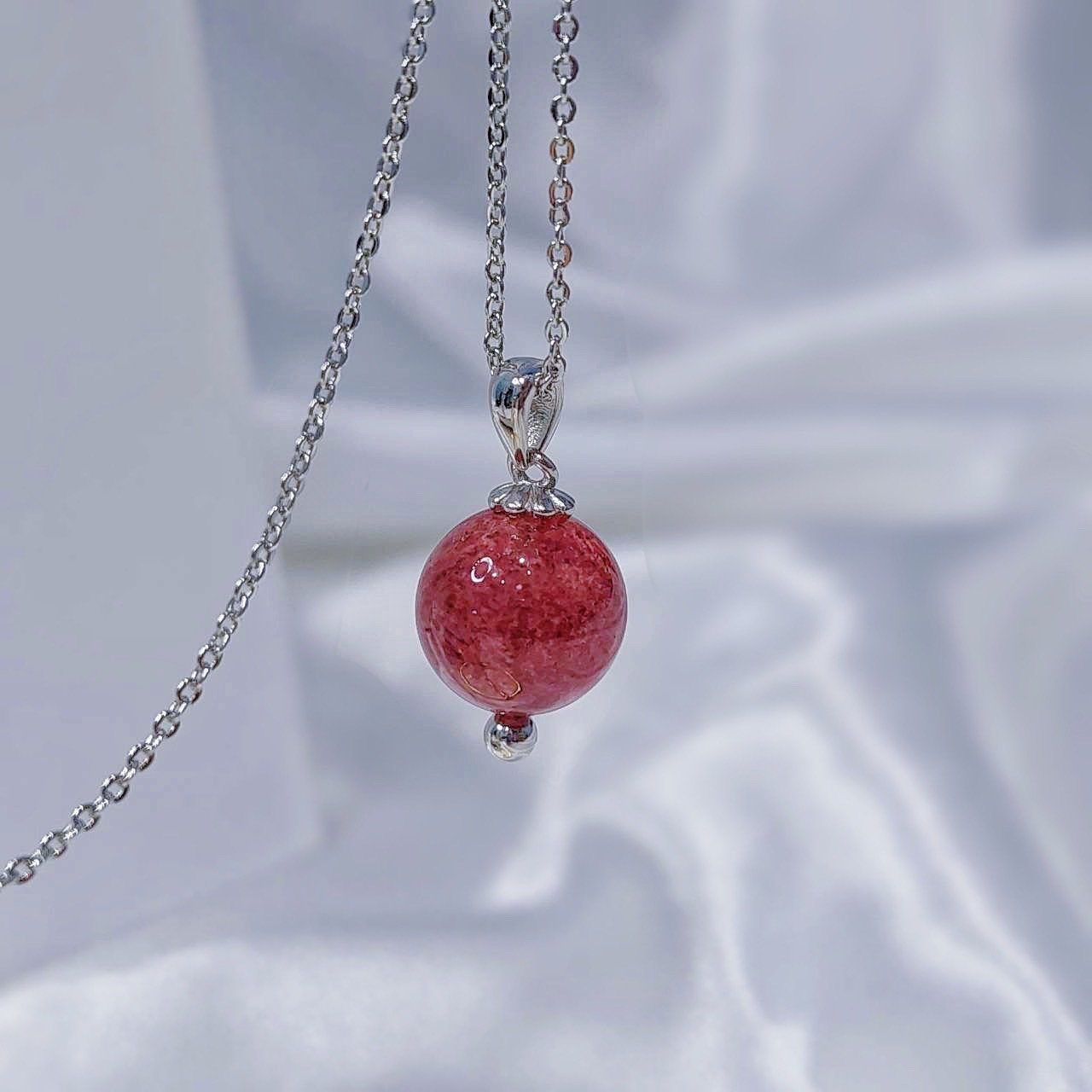 天然草莓晶項鍊:圖片 2